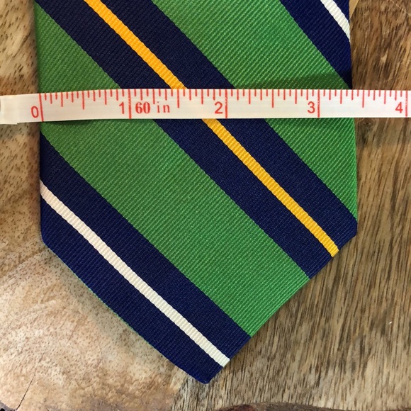 Vtg RALPH LAUREN Tie Diagonal Stripe Silk ITALY Made PREPPY Classic Business - Picture 3 of 14